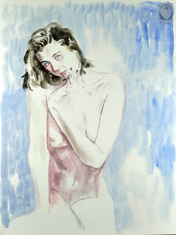 oil on paper - olio su carta di Piro